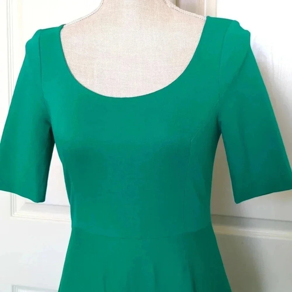 Kate Spade Green Ponte Knit Midi Short Sleeve Dress - Picture 3 of 7